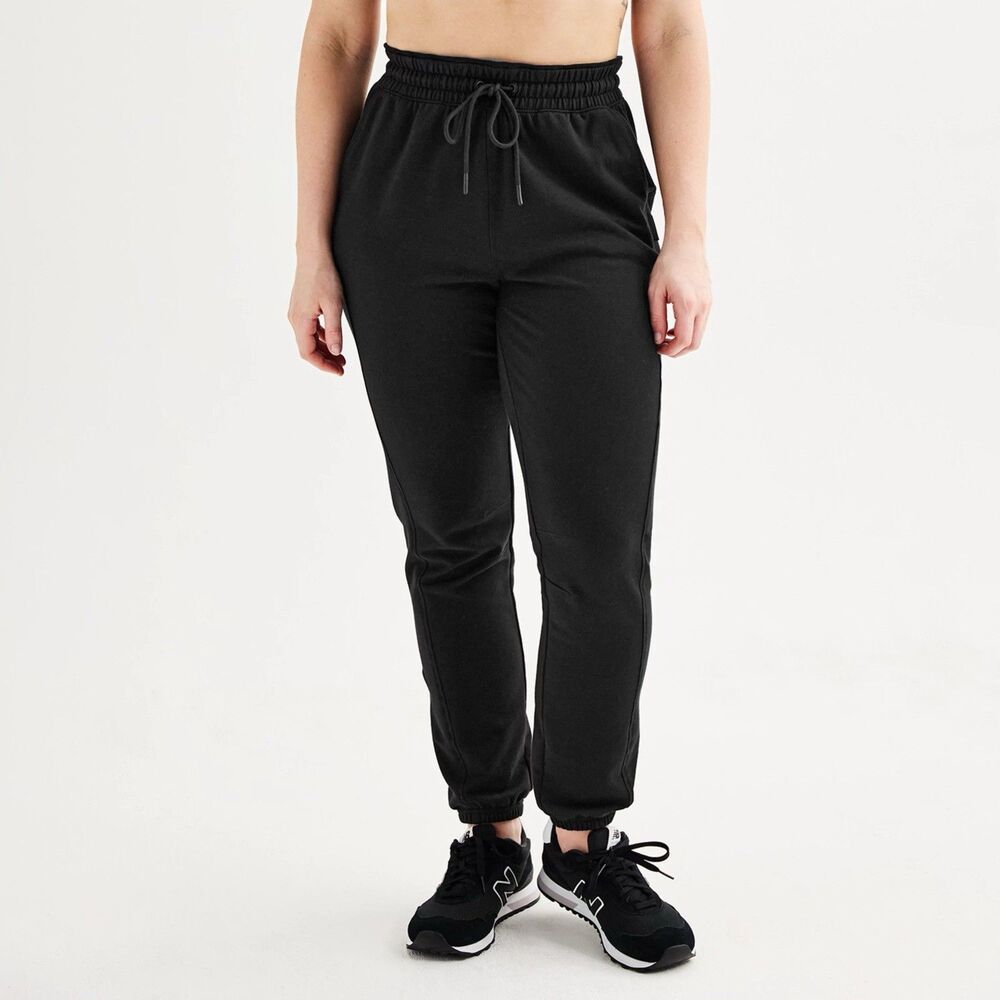 Women's FLX Joggers Size L Black Embrace High-Rise Boyfriend NWT Workout Pants